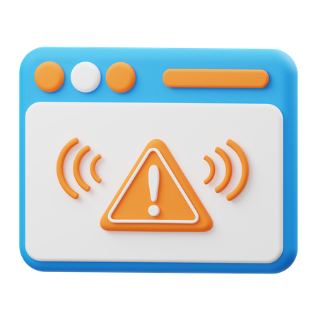 Alerta de seguridad web  3D Icon