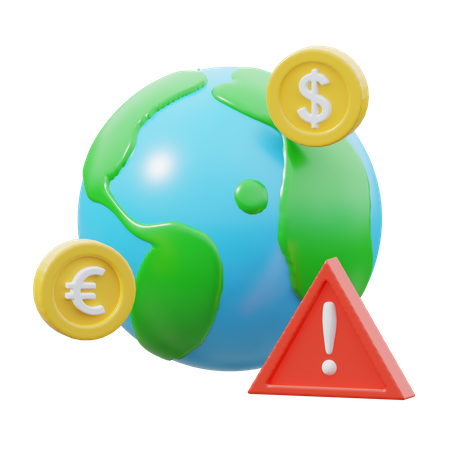Advertencia económica global  3D Icon