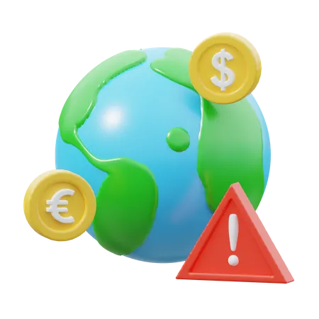 Advertencia económica global  3D Icon