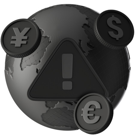 Alerta econômico global  3D Icon