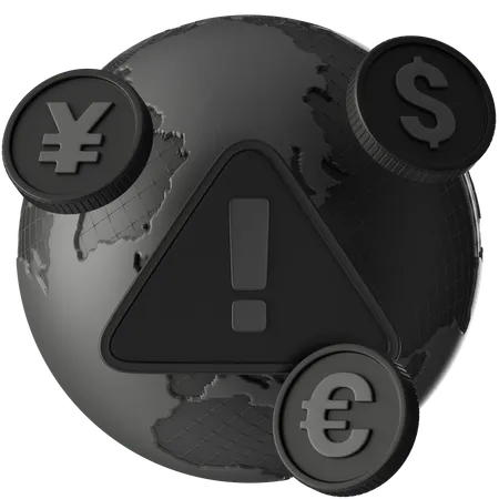 Alerta econômico global  3D Icon