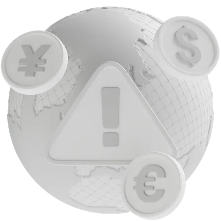 Alerta econômico global  3D Icon