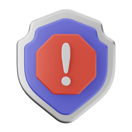 Escudo de protección de alerta  3D Icon