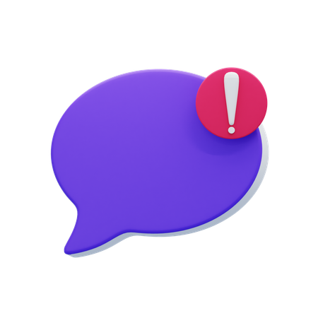 Bulle de discussion d'alerte  3D Icon