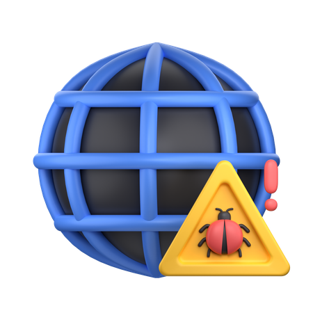 Alerte contre les logiciels malveillants sur Internet  3D Icon