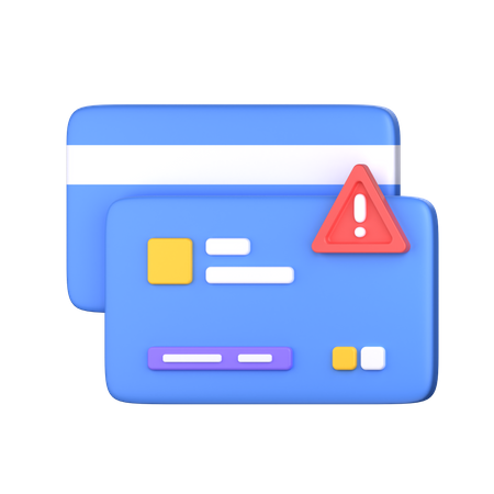 Alerte d'avertissement de paiement par carte  3D Icon