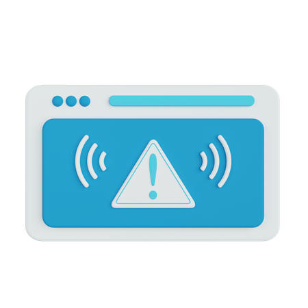 Alerte de sécurité du navigateur 3D Icon