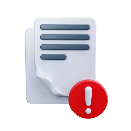 Alerte document  3D Icon