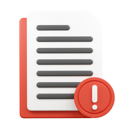 Document d'alerte  3D Icon