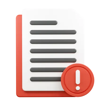 Document d'alerte  3D Icon