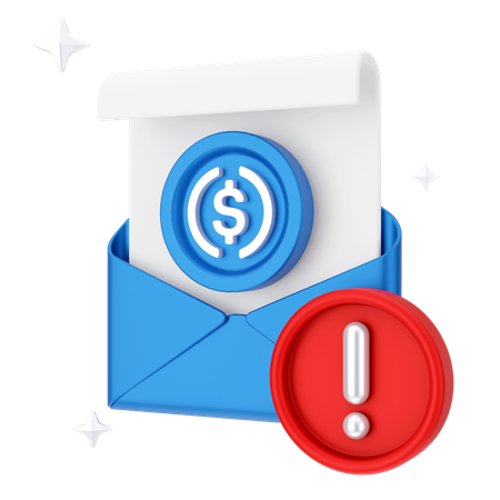 Alerte mail en dollars  3D Icon