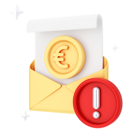 Alerte mail euro  3D Icon