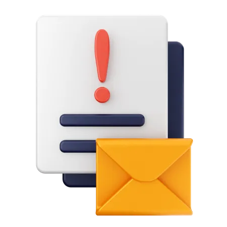 Message d'alerte par courrier électronique  3D Icon