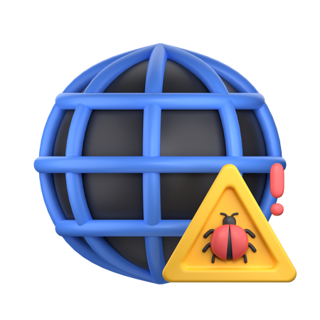 Alerte contre les logiciels malveillants sur Internet  3D Icon