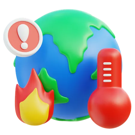 Alerte au réchauffement climatique  3D Icon