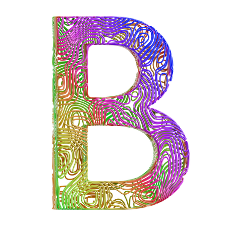 Forma abstracta del alfabeto b  3D Icon