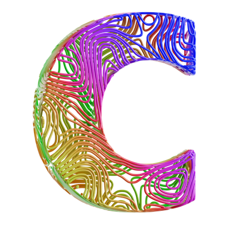 Forma abstracta del alfabeto c  3D Icon