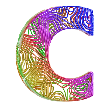 Forma abstracta del alfabeto c  3D Icon