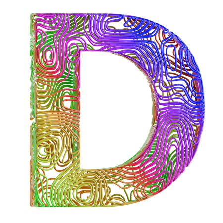 Forma abstracta del alfabeto d  3D Icon