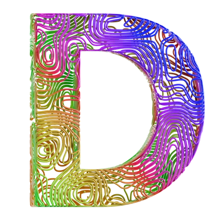 Forma abstracta del alfabeto d  3D Icon