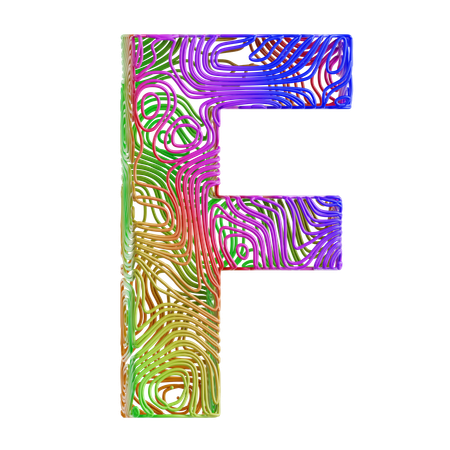 Forma abstracta del alfabeto f  3D Icon