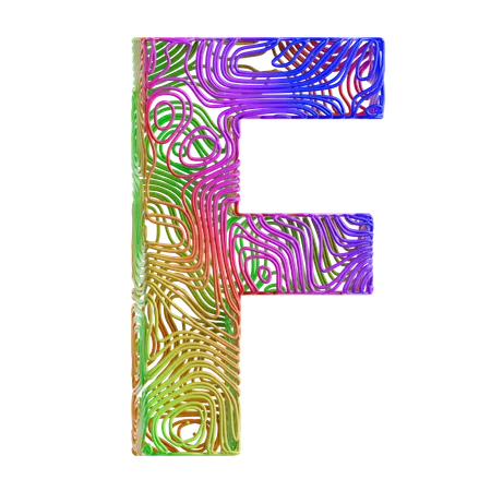 Forma abstracta del alfabeto f  3D Icon