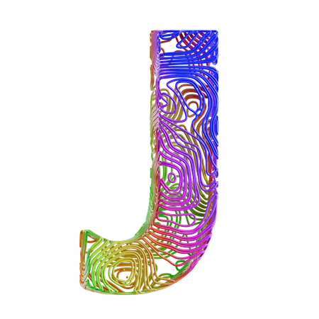 Forma abstracta del alfabeto j  3D Icon