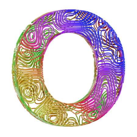 Forma abstracta del alfabeto o  3D Icon