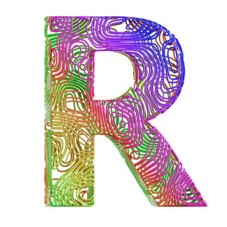 Forma abstracta del alfabeto r  3D Icon