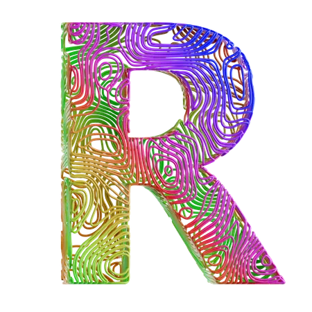 Forma abstracta del alfabeto r  3D Icon