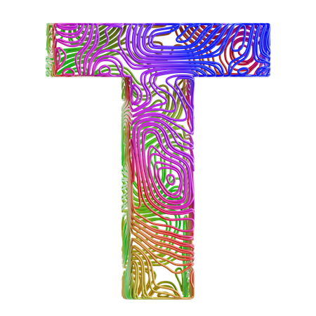 Forma abstracta del alfabeto t  3D Icon