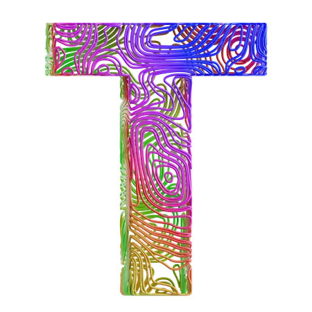 Forma abstracta del alfabeto t  3D Icon