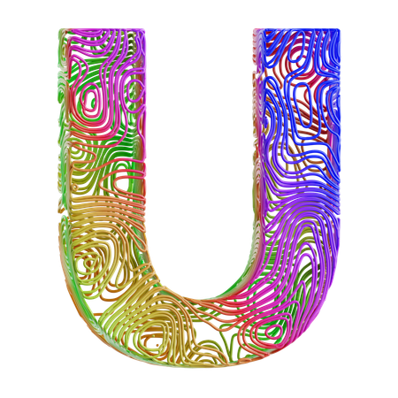 Forma abstracta del alfabeto u  3D Icon