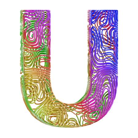 Forma abstracta del alfabeto u  3D Icon