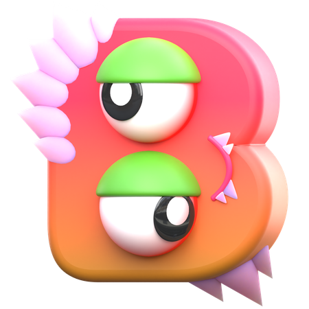 B alfabeto monstruo  3D Icon