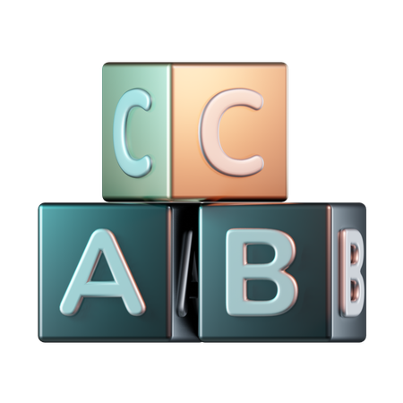 Cubo alfabético  3D Icon