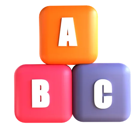 Cubo do alfabeto  3D Illustration