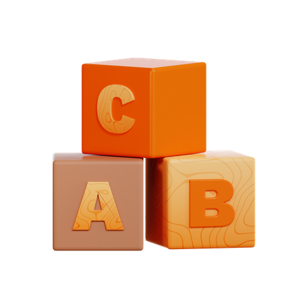 Cubo do alfabeto  3D Illustration