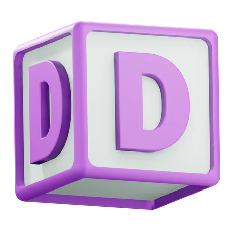 Ilustracion De Bloque De Alfabeto 3 D D 3D Icon
