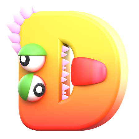 D monstruo alfabeto  3D Icon