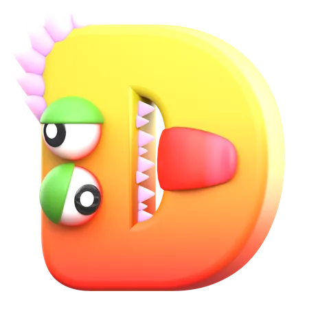 D monstruo alfabeto  3D Icon