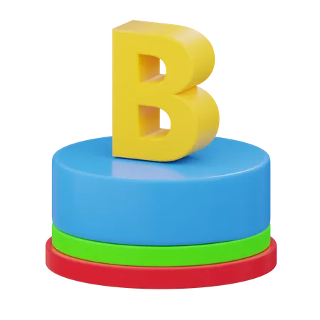 Alfabeto de ponto b  3D Icon