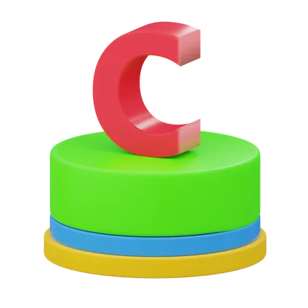 Alfabeto de ponto c  3D Icon