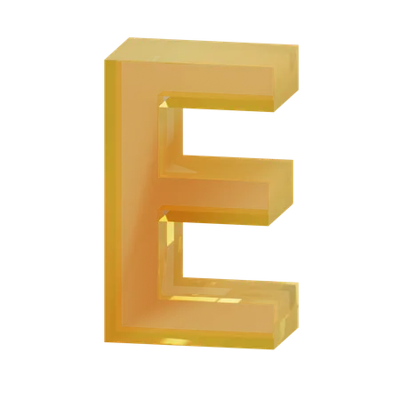 Alfabeto e  3D Icon