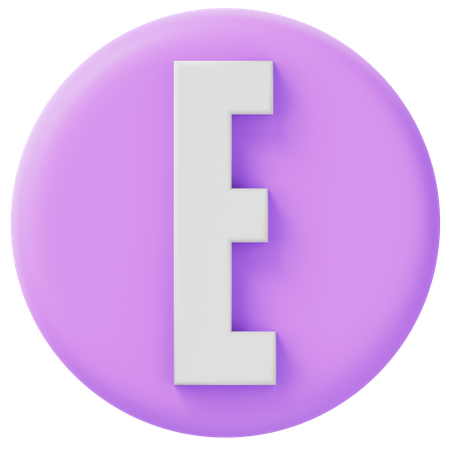 Alfabeto e  3D Icon