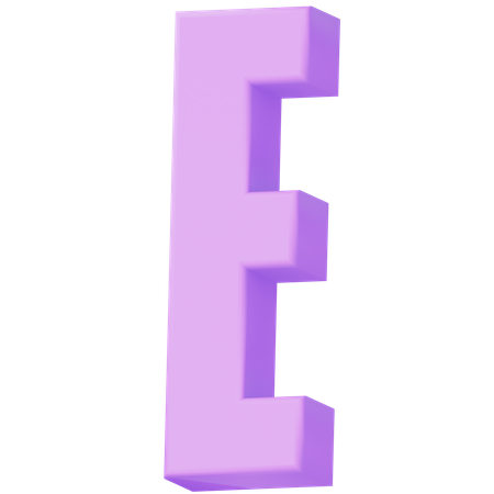 Alfabeto e  3D Icon