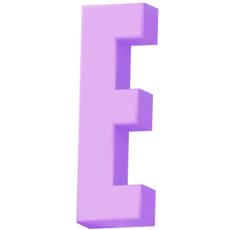 Alfabeto e  3D Icon