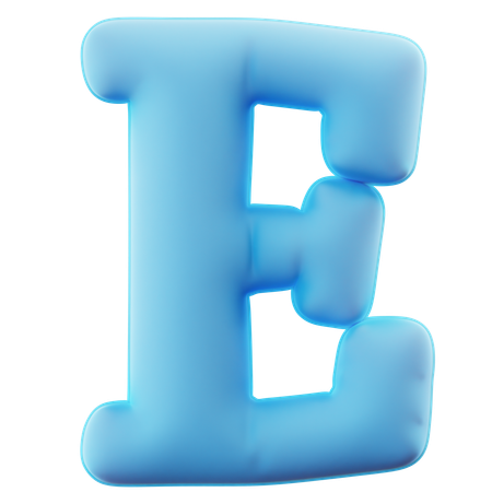 Alfabeto e  3D Icon