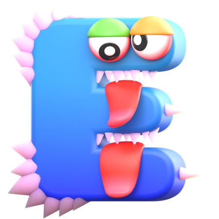 E alfabeto monstruo  3D Icon