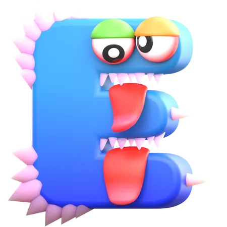 E alfabeto monstruo  3D Icon